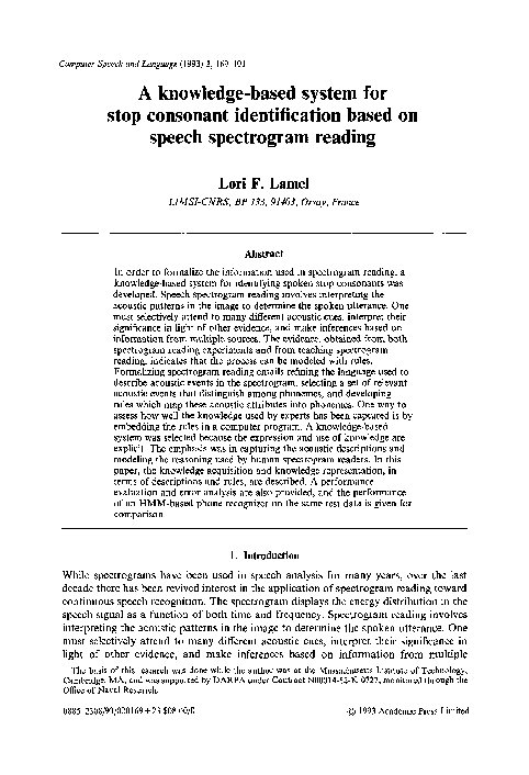 (PDF) A knowledge-based system for stop consonant identification based ...