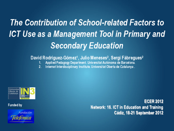 (PDF) The Contribution of School-related Factors to ICT Use as a ...