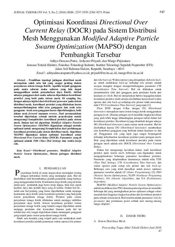 (PDF) Optimisasi Koordinasi Directional Over Current Relay (DOCR) pada ...