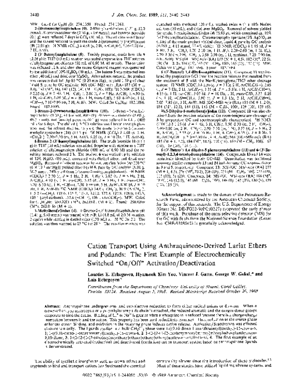 (PDF) Cation transport using anthraquinone-derived lariat ethers and ...