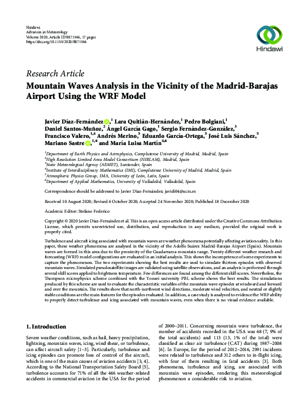 (PDF) Mountain Waves Analysis in the Vicinity of the Madrid-Barajas ...
