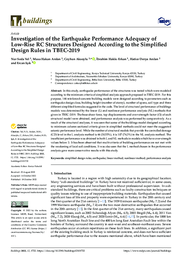 (PDF) Investigation of the Earthquake Performance Adequacy of Low-Rise ...