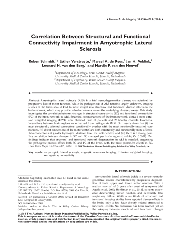 (PDF) Correlation between structural and functional connectivity ...