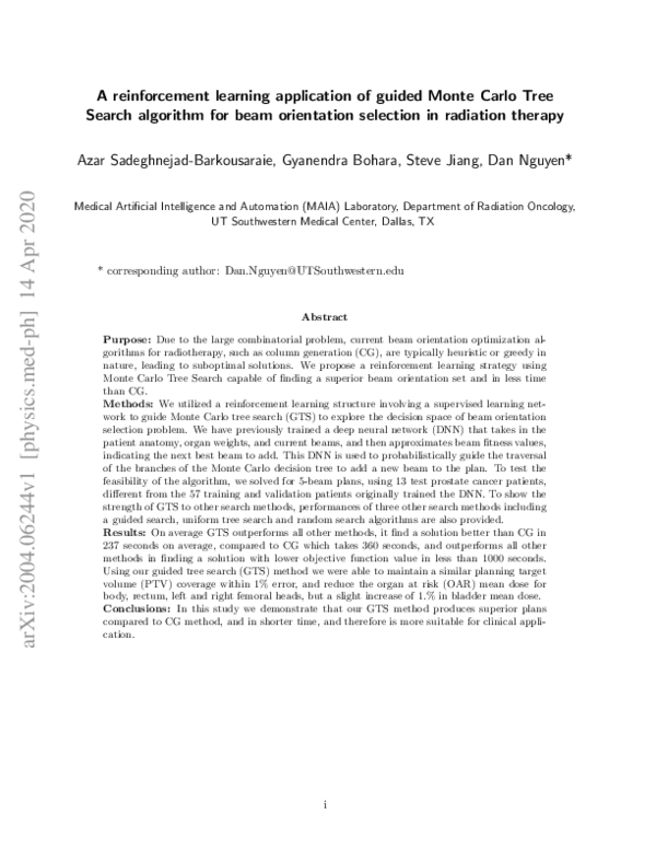 (PDF) A reinforcement learning application of guided Monte Carlo Tree ...
