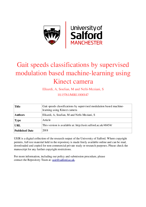 (PDF) Gait speeds classifications by supervised modulation based ...