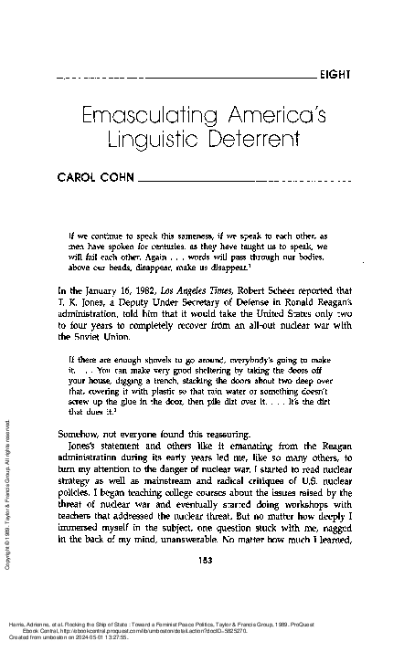 (PDF) Emasculating America's Linguistic Deterrent