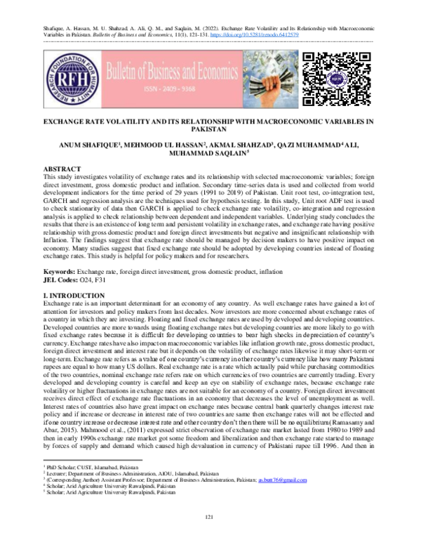 (PDF) Exchange Rate Volatility and Its Relationship with Macroeconomic ...