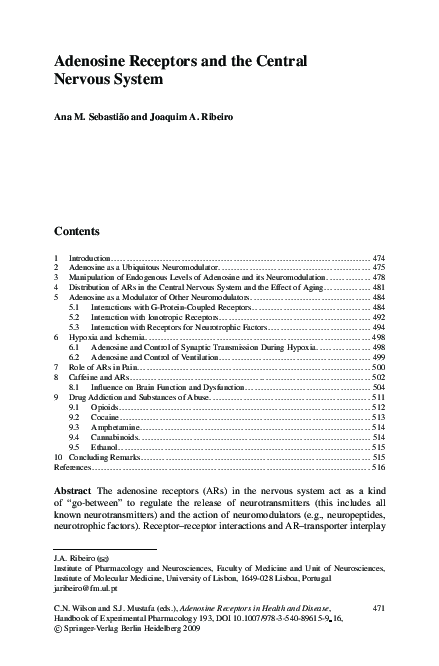 (PDF) Adenosine receptors and the central nervous system