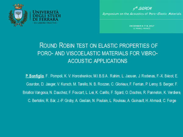 (PDF) Round Robin test on elastic properties of poro- and viscoelastic ...