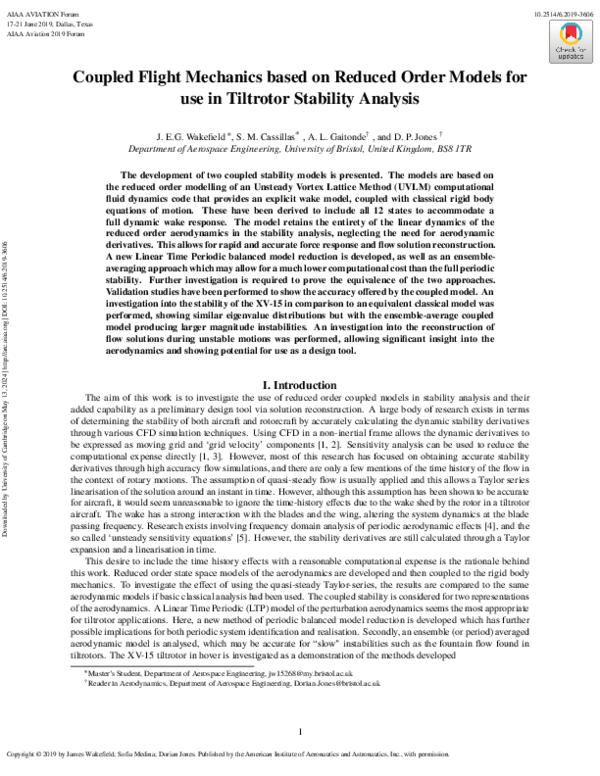 (PDF) Coupled Flight Mechanics based on Reduced Order Models for use in ...