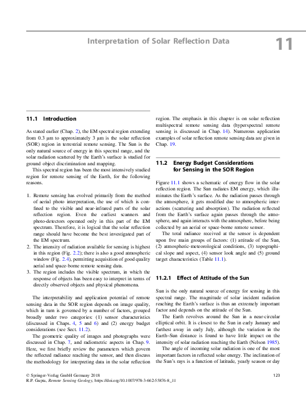 (PDF) Interpretation of Solar Reflection Data