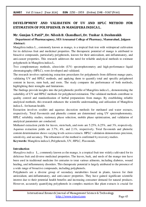 (PDF) DEVELOPMENT AND VALIDATION OF UV AND HPLC METHOD FOR ESTIMATION ...