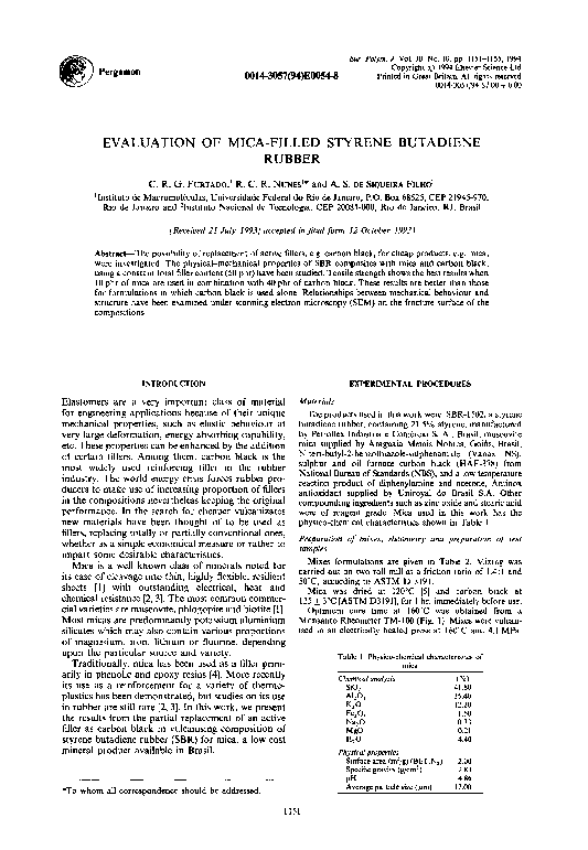 (PDF) Evaluation of mica-filled styrene butadiene rubber