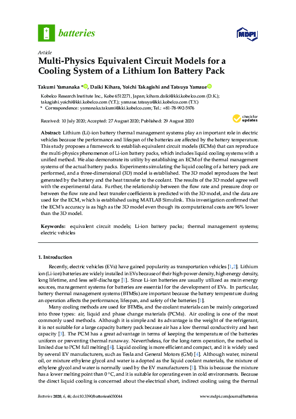 (PDF) Multi-Physics Equivalent Circuit Models for a Cooling System of a ...