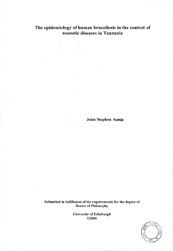 (PDF) The epidemiology of human brucellosis in the context of zoonotic ...