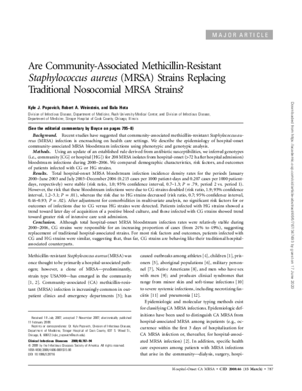 (PDF) Are Community-Associated Methicillin-Resistant Staphylococcus ...