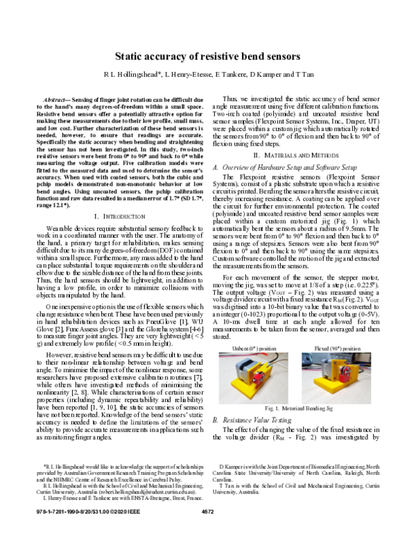 (PDF) Static accuracy of resistive bend sensors