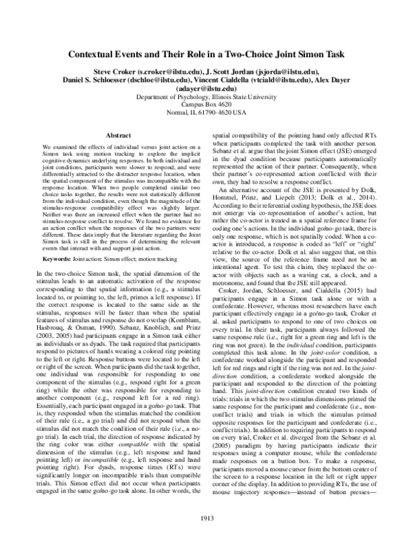 (PDF) Contextual Events and Their Role in a Two-Choice Joint Simon Task