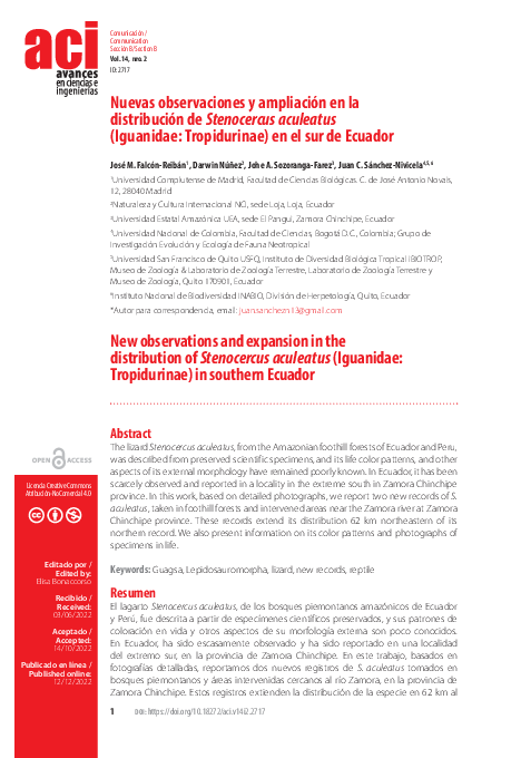 (PDF) Nuevas observaciones y ampliación en la distribución de ...