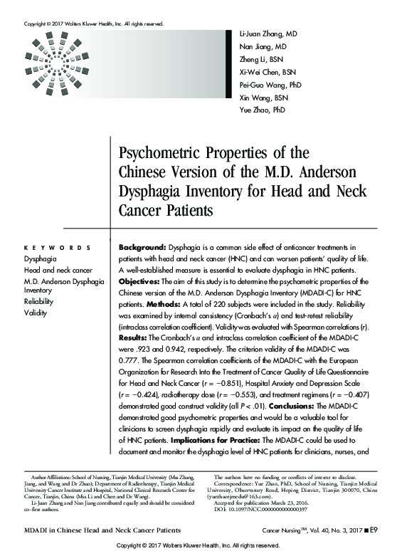 (PDF) Psychometric properties of the Chinese version of the Affective ...