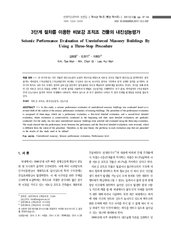 (PDF) Seismic Performance Evaluation of Unreinforced Brick Masonry ...