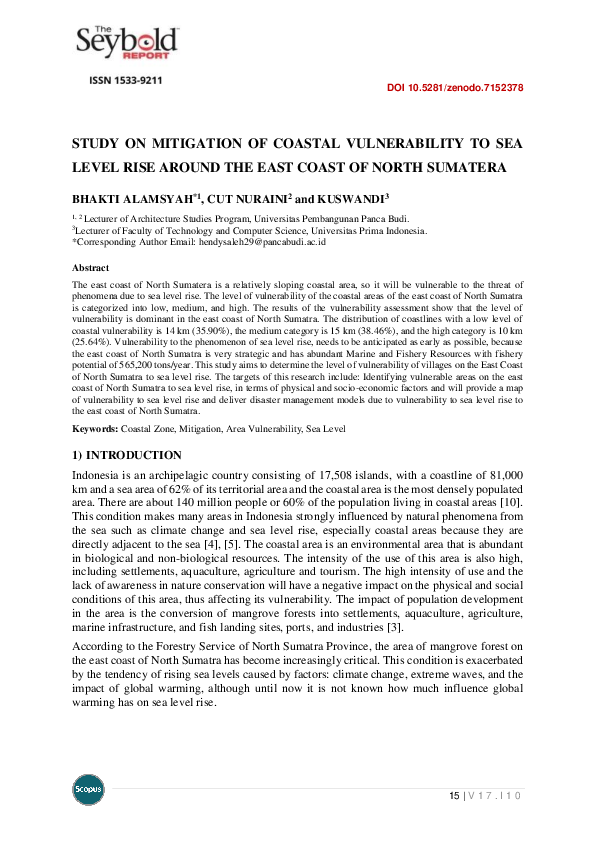 (PDF) Study on Mitigation of Coastal Vulnerability to Sea Level Rise ...