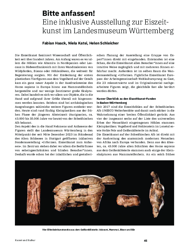 Bitte anfassen! Eine inklusive Ausstellung zur Eiszeitkunst im Landesmuseum Württemberg