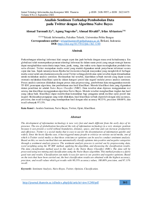 (PDF) Analisis Sentimen Terhadap Pembobolan Data pada Twitter dengan ...