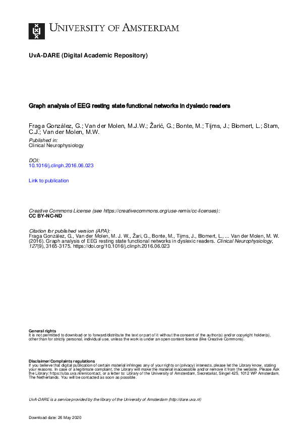 (PDF) Graph analysis of EEG resting state functional networks in ...