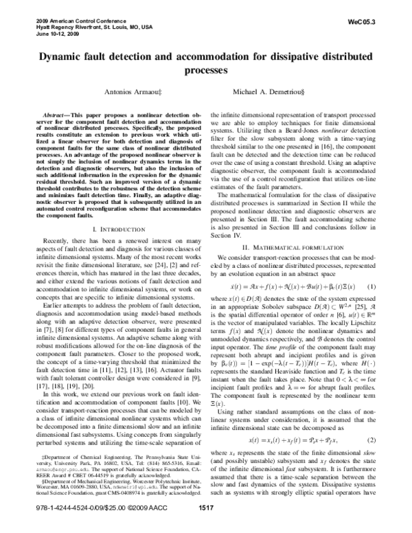 (PDF) Dynamic fault detection and accommodation for dissipative ...