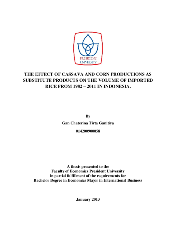 (PDF) The Effect of Cassava and Corn Productions as Substitute Products ...