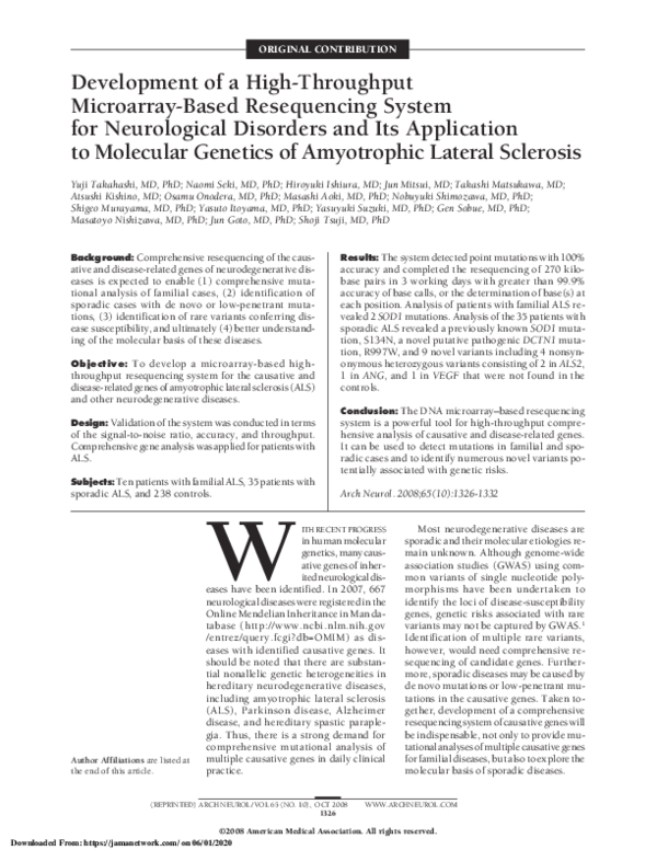 (PDF) Development of a High-Throughput Microarray-Based Resequencing ...