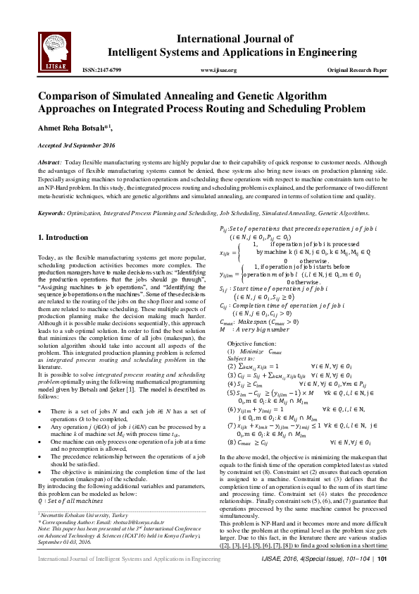 (PDF) Comparison of Simulated Annealing and Genetic Algorithm ...