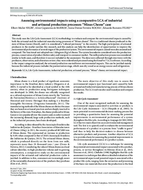 (PDF) Assessing environmental impacts using a comparative LCA of ...
