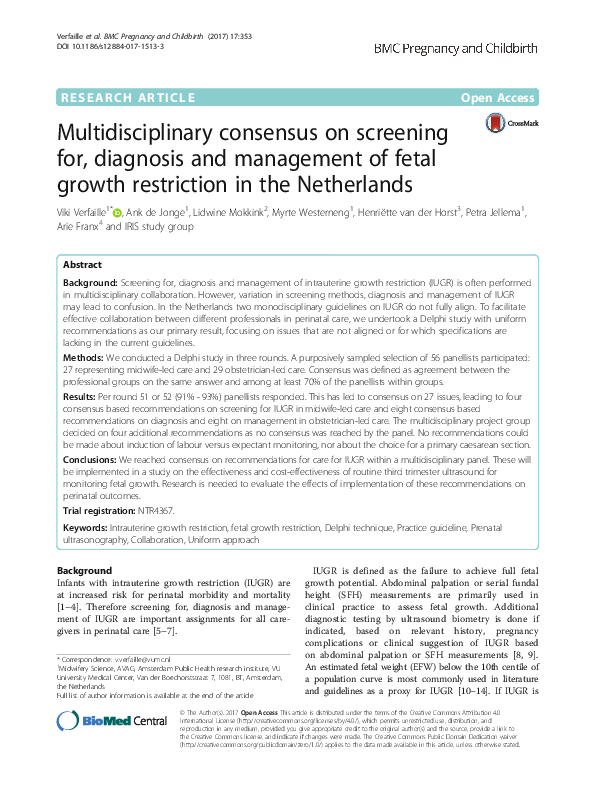 (PDF) Multidisciplinary consensus on screening for, diagnosis and ...