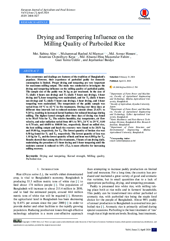 (PDF) Drying and Tempering Influence on the Milling Quality of ...