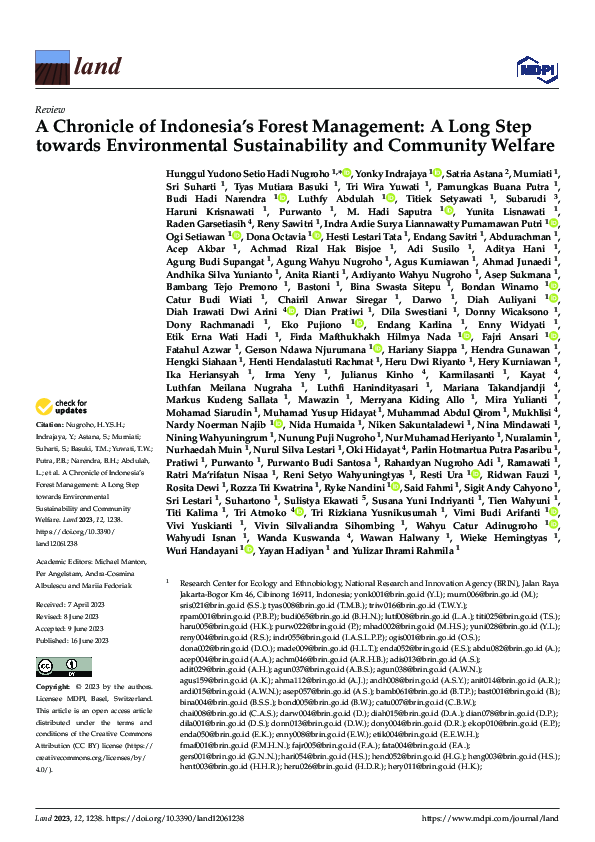 (PDF) A Chronicle of Indonesia’s Forest Management: A Long Step towards ...
