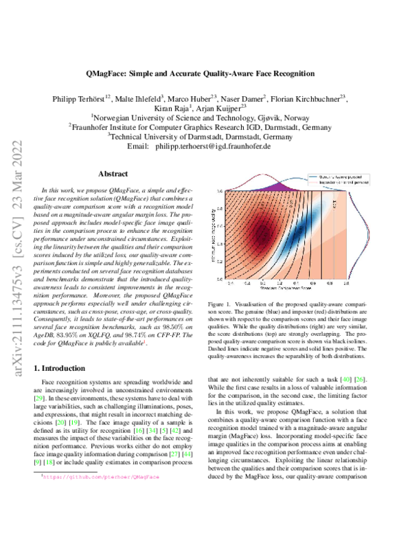 (PDF) QMagFace: Simple and Accurate Quality-Aware Face Recognition