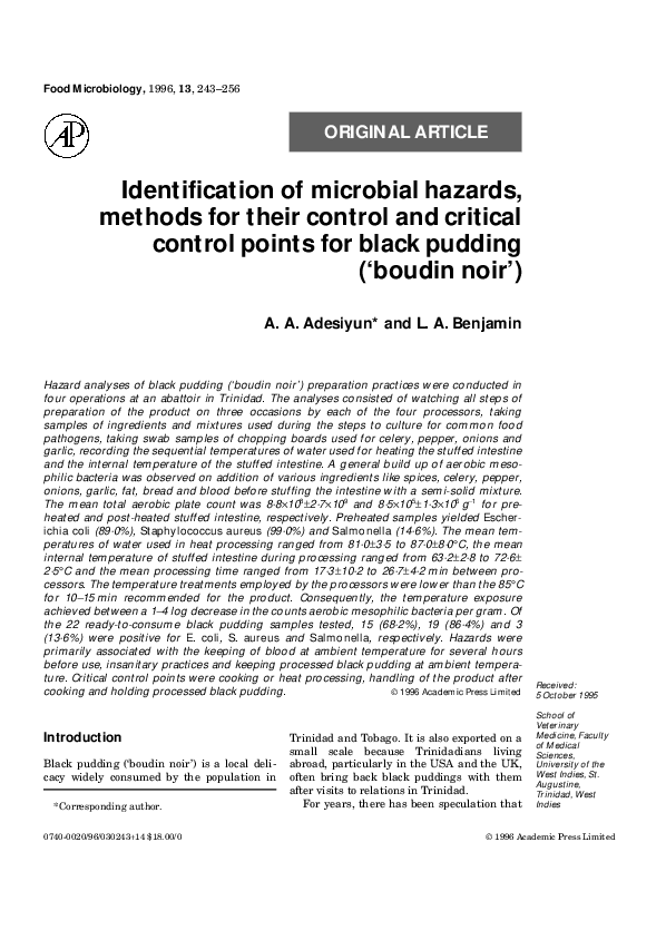(PDF) Identification of microbial hazards, methods for their control ...