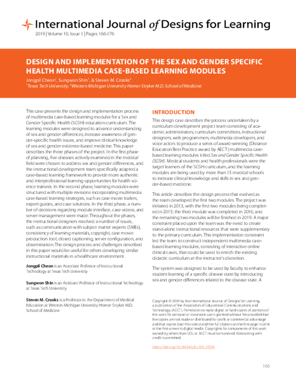 (PDF) Design and Implementation of the Sex and Gender Specific Health ...