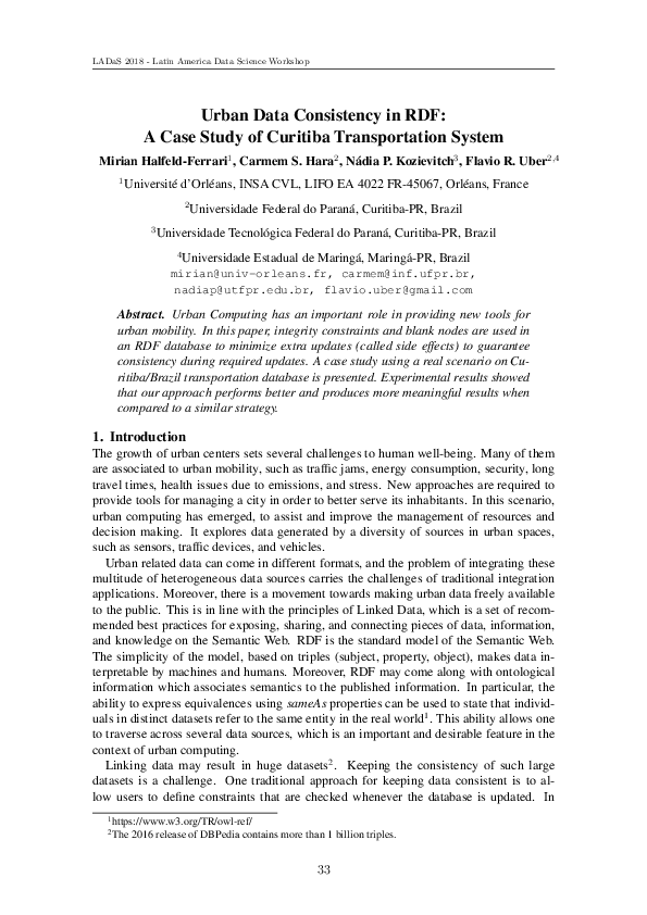 (PDF) Urban Data Consistency in RDF: A Case Study of Curitiba ...