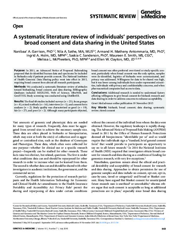 (PDF) A systematic literature review of individuals' perspectives on ...