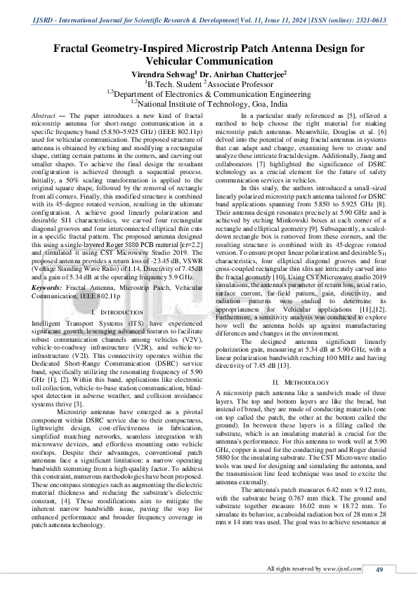(PDF) Fractal Geometry-Inspired Microstrip Patch Antenna Design for ...
