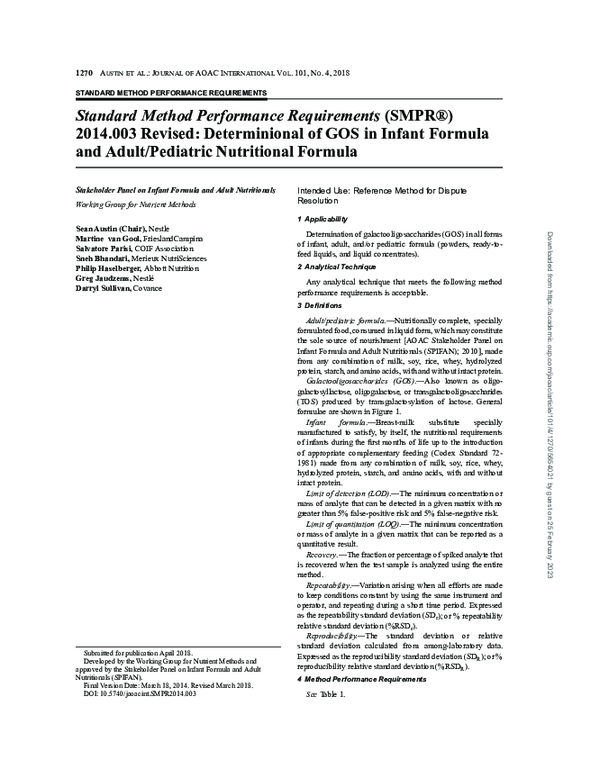 (PDF) Standard Method Performance Requirements (SMPRs®) 2014.003 ...