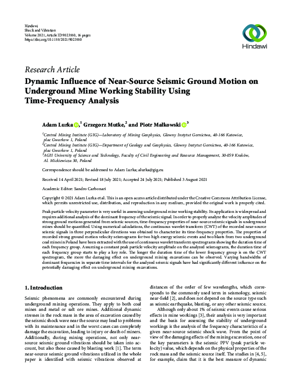 (PDF) Dynamic Influence of Near-Source Seismic Ground Motion on ...