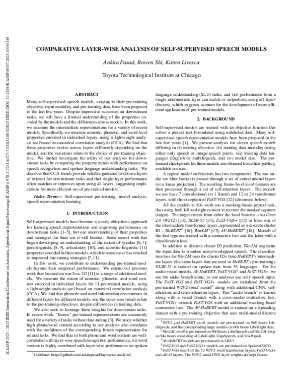 (PDF) Comparative Layer-Wise Analysis of Self-Supervised Speech Models