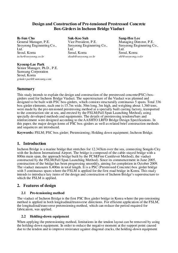 (PDF) Design and Construction of Pre-tensioned Prestressed Concrete Box ...