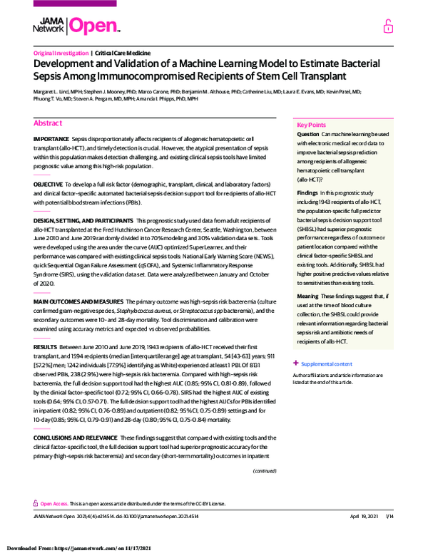 (PDF) Development and Validation of a Machine Learning Model to ...