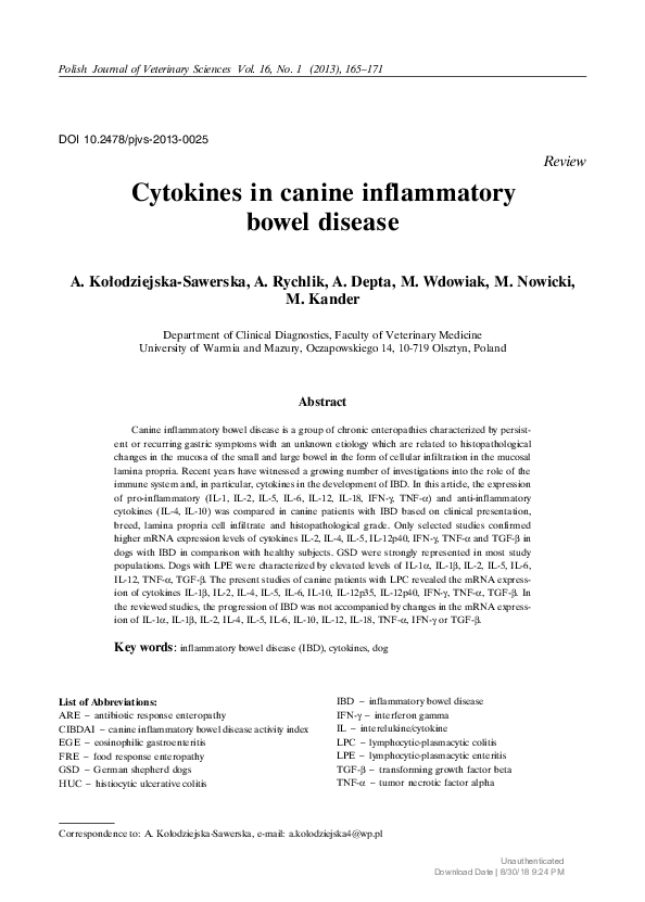 Illustration of Canine Inflammatory Bowel Disease Statistics
