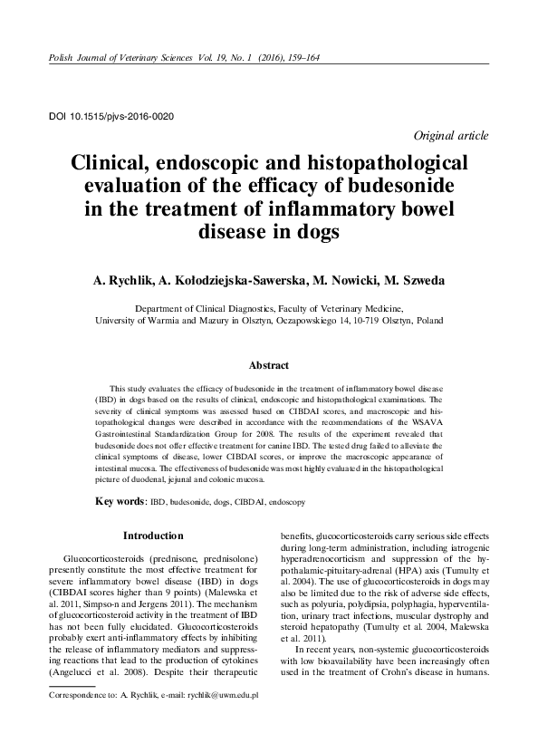 (PDF) Clinical, endoscopic and histopathological evaluation of the ...